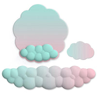 3 Piece Cloudy Gradient Memory Foam Wrist & Mouse Pad Set Blue+Gray - Green