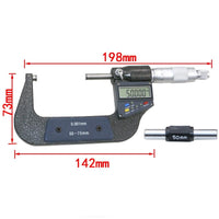 Digital Micrometer - 0.001mm Resolution 50-75mm Range