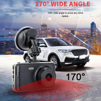 1080p Hd Dual-lens Driving Recorder with Motion Detection - 3 Inch