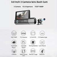 1080p Hd Multi-language Driving Recorder with 3 Lenses