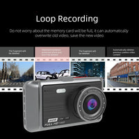 Hd 1080p Dual Camera Car Recorder with 4 Ips Screen and 170 Degree Wide Angle