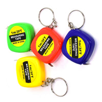 Compact Square Tape Measure Keychain - Set of 4