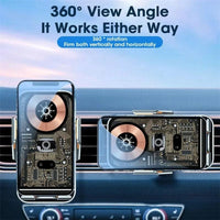 15w Fast Wireless Charger with Infrared Sensor for C10 Car Navigation - Transparent Stand - Blue