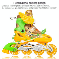 Adjustable Kids Roller Skates Set - Single Flash Wheels - Size s - Gold