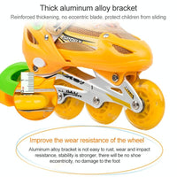 Adjustable Kids Roller Skates Set - Single Flash Wheels - Size s - Red