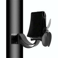 4-blade Heat Powered Fireplace Stove Fan - Aluminum - Silver