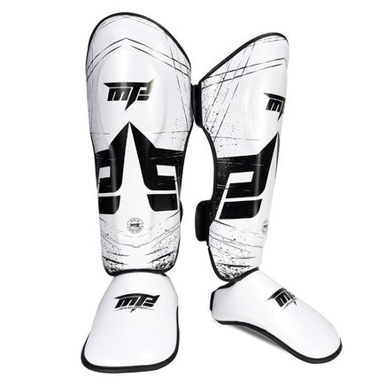 Thickened Leg Guards For Freestyle Grappling Thai Boxing And Taekwondo - White
