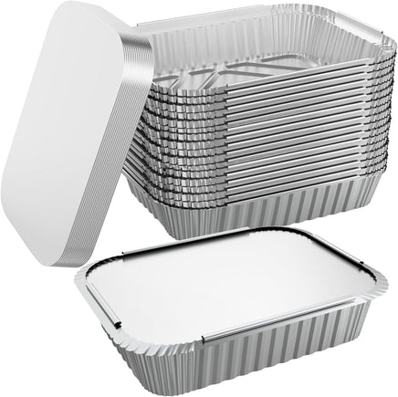 96x Aluminium Disposable Foil Food Container Trays Pans w/ Lids Covers Bulk 32cm*26cm*6.3cm