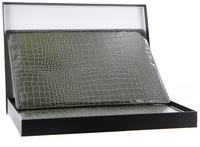 de Burg 4 Piece Table Place Mat Set Placemat with Croc Pattern - Green