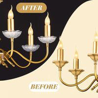 120mm Crystal Chandelier Bobeche Lamp Chandelier Part w/ Gold Pins (30mm Hole)