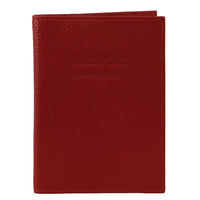 Pierre Cardin Slim Leather Passport Wallet Holder RFID Case Cover - Red