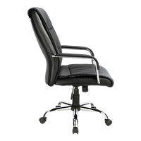 PU Leather Office Chair – Ergonomic Executive Swivel Desk Chair with Padded Seat in Black