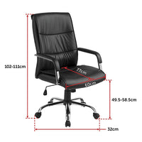 PU Leather Office Chair – Ergonomic Executive Swivel Desk Chair with Padded Seat in Black