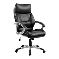 PU Leather Executive Office Chair – Ergonomic Swivel Computer Desk Chair in Black