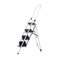 Foldable Non Slip 4 Step Steel Ladder