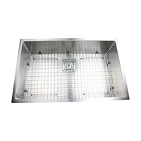 810x505mm Handmade 1.5mm Stainless Steel Undermount / Topmount Kitchen Sink with Square Waste