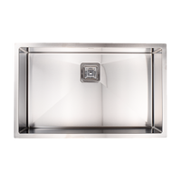 810x505mm Handmade 1.5mm Stainless Steel Undermount / Topmount Kitchen Sink with Square Waste