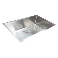 810x505mm Handmade 1.5mm Stainless Steel Undermount / Topmount Kitchen Sink with Square Waste