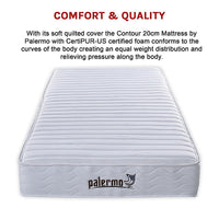 Contour Encased Coil Single Mattress – Hybrid Support with CertiPUR-US Certified Foam Comfort Layers