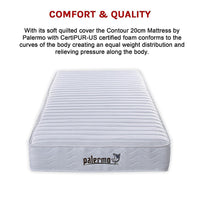 Contour Encased Coil King Single Mattress – Hybrid Support with CertiPUR-US Certified Foam Comfort Layers