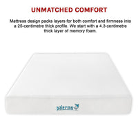 Queen 25cm Gel Memory Foam Mattress – Dual-Layered Comfort with CertiPUR-US Certified Foam