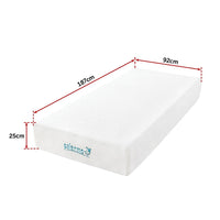 Single 25cm Gel Memory Foam Mattress – Dual-Layered Comfort with CertiPUR-US Certified Foam