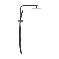 WELS 8" Rain Shower Head Set Square Dual Heads Faucet High Pressure Hand Held