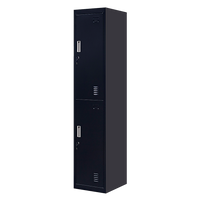 2-Door Vertical Locker for Office Gym Shed School Home Storage