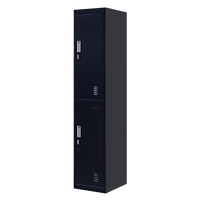 2-Door Vertical Locker for Office Gym Shed School Home Storage