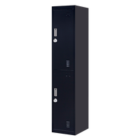 2-Door Vertical Locker for Office Gym Shed School Home Storage