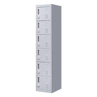6-Door Locker for Office Gym Shed School Home Storage