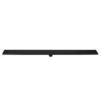 1200mm Bathroom Shower Black Grate Drain w/Centre outlet Floor Waste Square Pattern