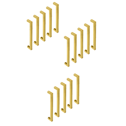 15 x Brushed Brass Drawer Pulls Kitchen Cabinet Handles - Gold Finish 192mm