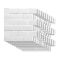 Tiles 3D Peel and Stick Wall Tile Subway White (30 x 30cm x 10 sheets)