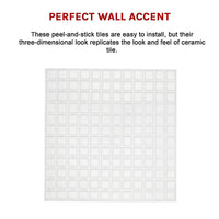 Tiles 3D Peel and Stick Wall Tile Stereoscopic Crystal White 10 Sheets