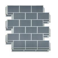 Tiles 3D Peel and Stick Wall Tile Dark Grey 10 Sheets