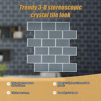 Tiles 3D Peel and Stick Wall Tile Dark Grey 10 Sheets
