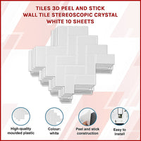 Tiles 3D Peel and Stick Wall Tile Herringbone White 10 Sheets