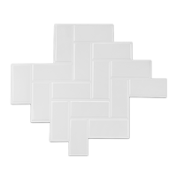Tiles 3D Peel and Stick Wall Tile Herringbone White 10 Sheets