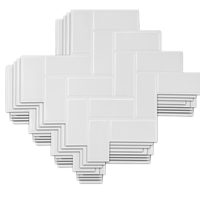 Tiles 3D Peel and Stick Wall Tile Herringbone White 10 Sheets