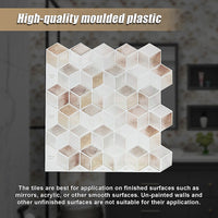 Tiles 3D Peel and Stick Wall Tile Shell Mosaic 10 Sheets