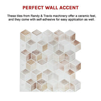 Tiles 3D Peel and Stick Wall Tile Shell Mosaic 10 Sheets