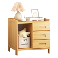 Bamboo Bedside Table Nightstand Storage Bedroom Sofa Side Stand
