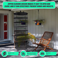 Herb Drying Rack Net 8 Layer Dryer Mesh Hanging Dryer Rack Zipper Dry Rack