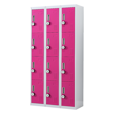 12-Door Locker for Office Gym Shed School Home Storage - 4-Digit Combination Lock