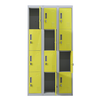 12-Door Locker for Office Gym Shed School Home Storage - Padlock-operated