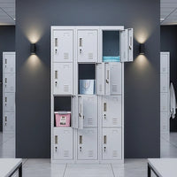 12-Door Locker for Office Gym Shed School Home Storage - Standard Lock with Keys