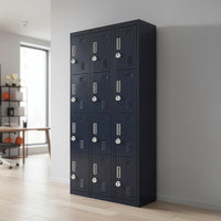 12-Door Locker for Office Gym Shed School Home Storage - 3-Digit Combination Lock