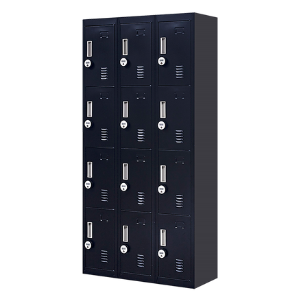12-Door Locker for Office Gym Shed School Home Storage - 4-Digit Combination Lock