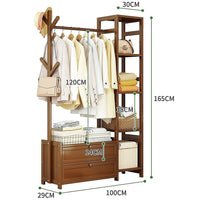 165x100cm Clothes Rack Stand Storage Shelves Modern Coat Tree
